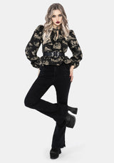 Lacelle Cotton Witch Toile Print Blouse