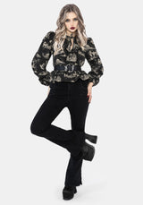 Lacelle Cotton Witch Toile Print Blouse