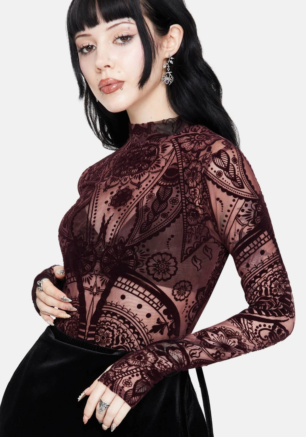 Loveday Paisley Bedruckt Hoch Hals Top