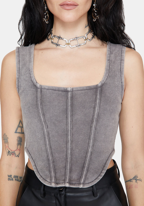 Irradiance Baumwolle Bestickt Jersey Korsett Top