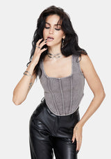Irradiance Baumwolle Bestickt Jersey Korsett Top