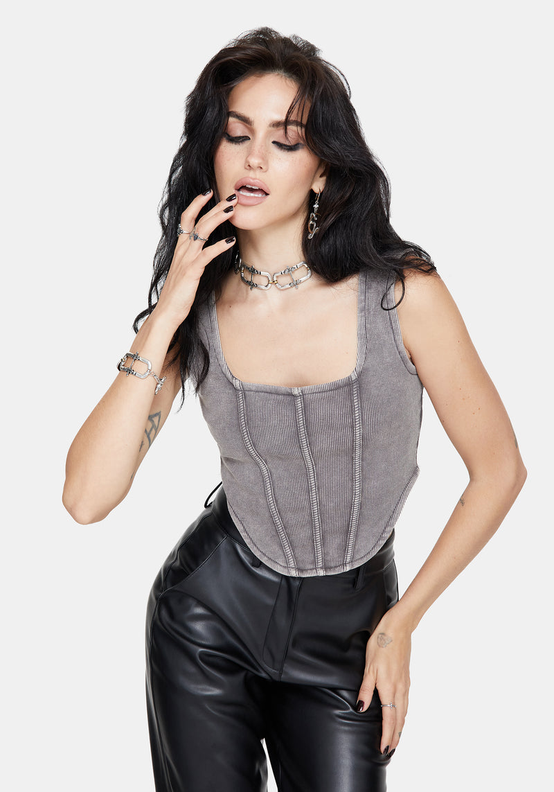 Irradiance Baumwolle Bestickt Jersey Korsett Top