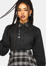 Ravyn Moon and Star Embroidered Poplin Shirt