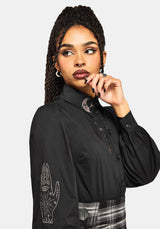 Ravyn Moon and Star Embroidered Poplin Shirt
