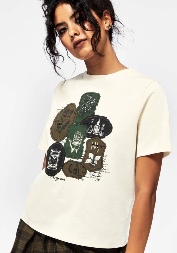 Wicce Stamp Grafik Kurz Ärmel T-Shirt
