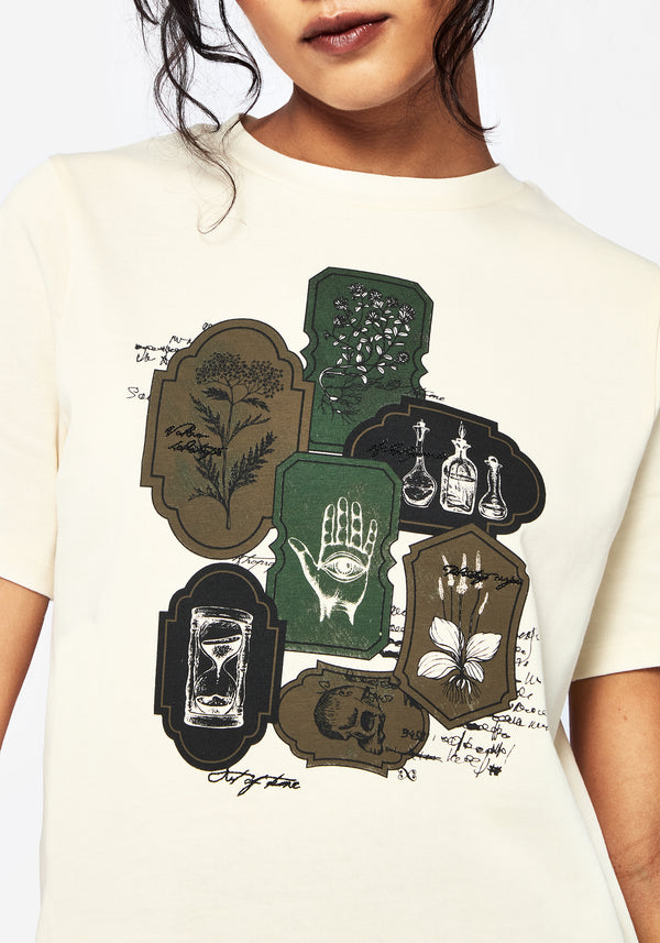 Wicce Stamp Grafik Kurz Ärmel T-Shirt