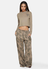 Hexborn Baba Yaga Bestickt Lang Ärmel Pyjama T-Shirt