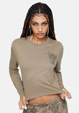 Hexborn Baba Yaga Bestickt Lang Ärmel Pyjama T-Shirt