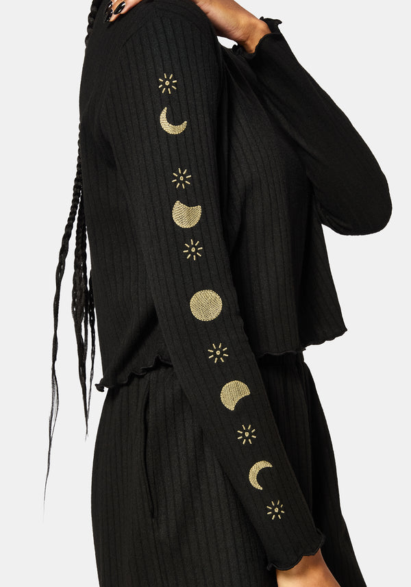 Griffinfly Embroidered Long Sleeved Pyjama Top