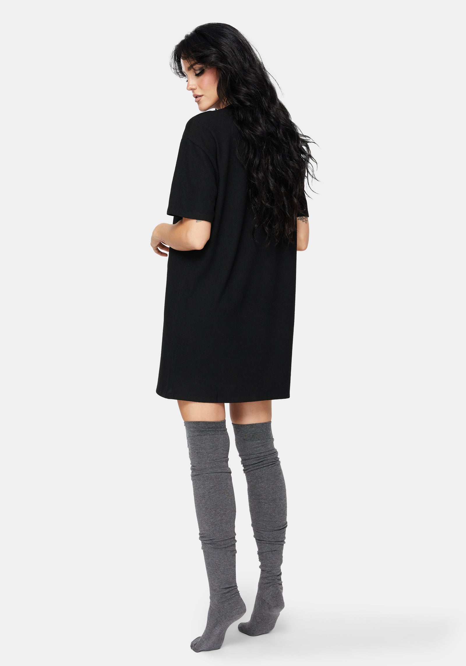 Cosmic Moon Graphic Print Mini Pyjama Tee Dress – Disturbia