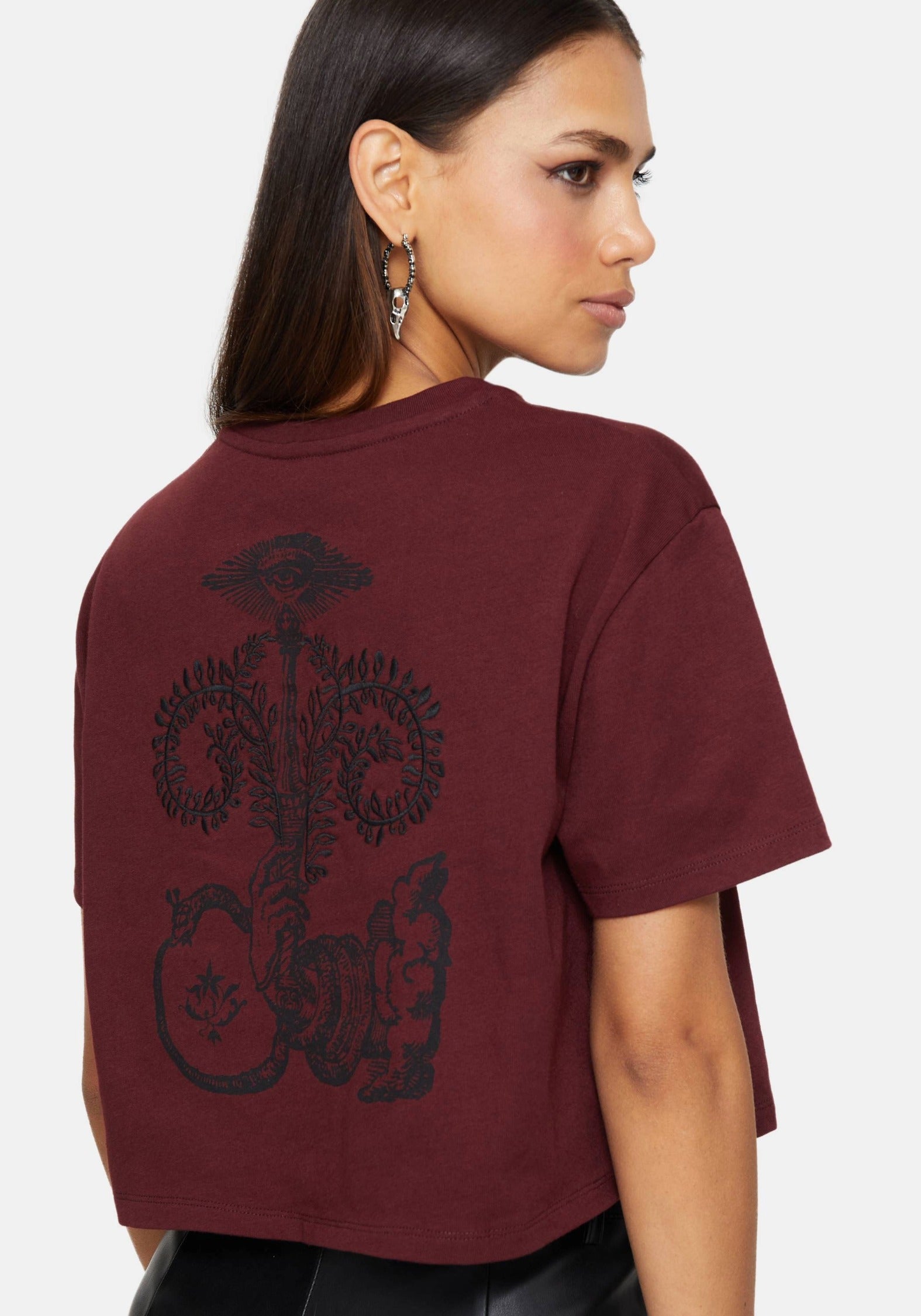 Xove Mittelalterlich Grafik Kastenförmig Kurz Baumwolle T-Shirt