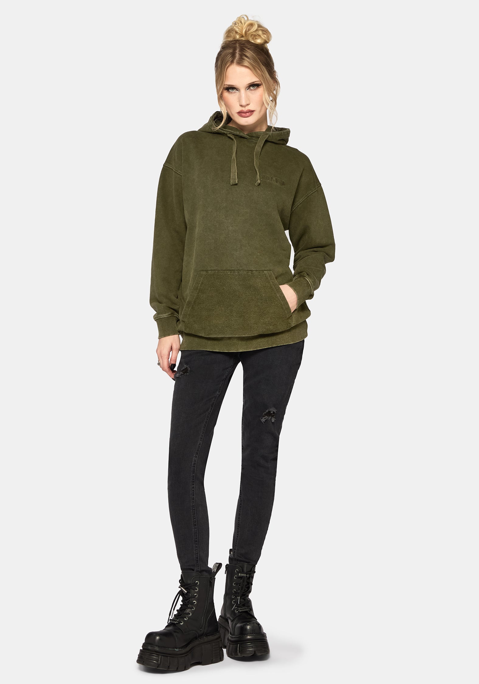 Sira Oversize Applikation Flicken Kapuzenshirt