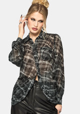 Rhoswen Snake Check Cross Over Long Sleeved Shirt EU 38