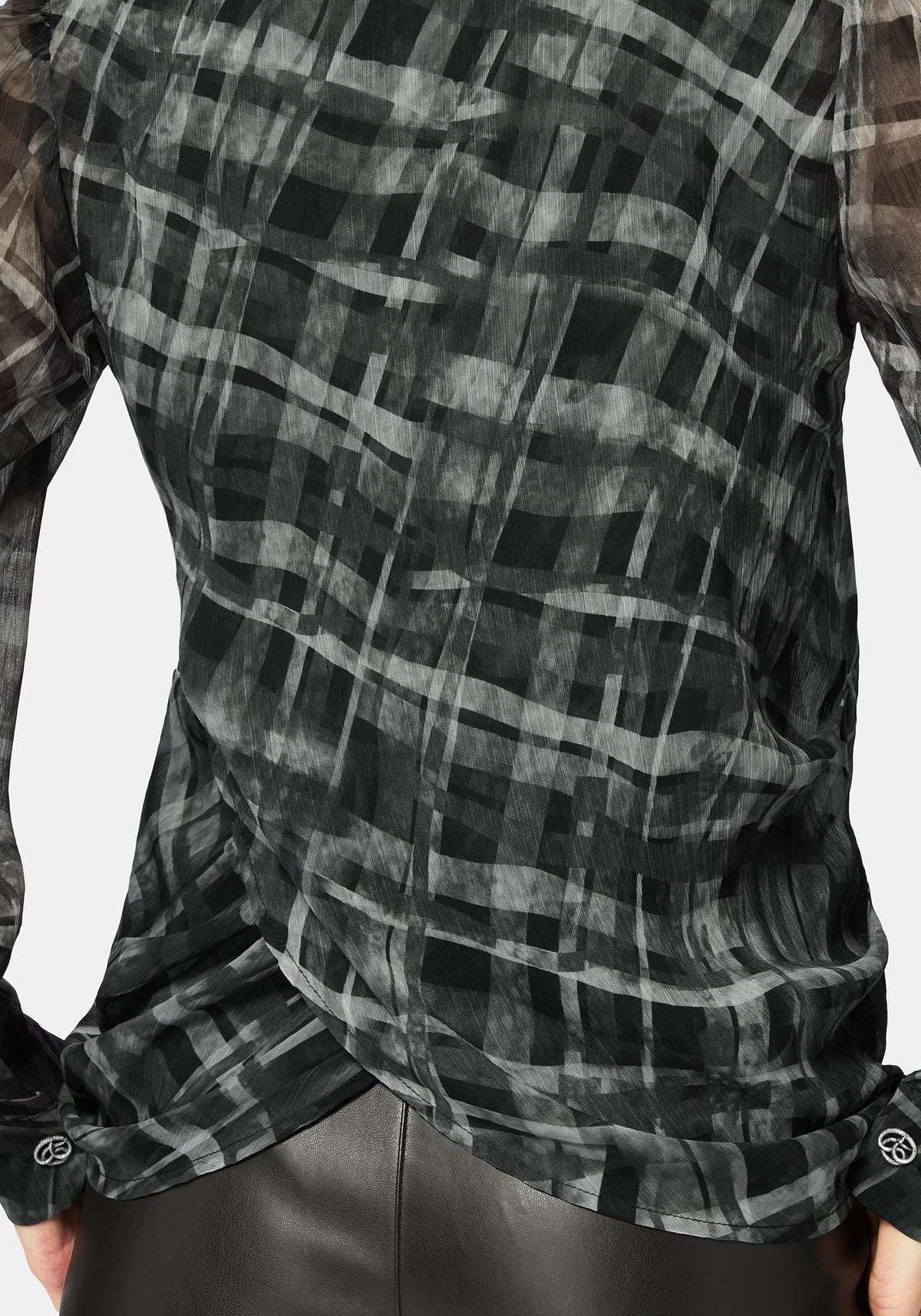 Rhoswen Snake Check Cross Over Long Sleeved Shirt EU 38