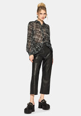 Rhoswen Snake Check Cross Over Long Sleeved Shirt EU 38