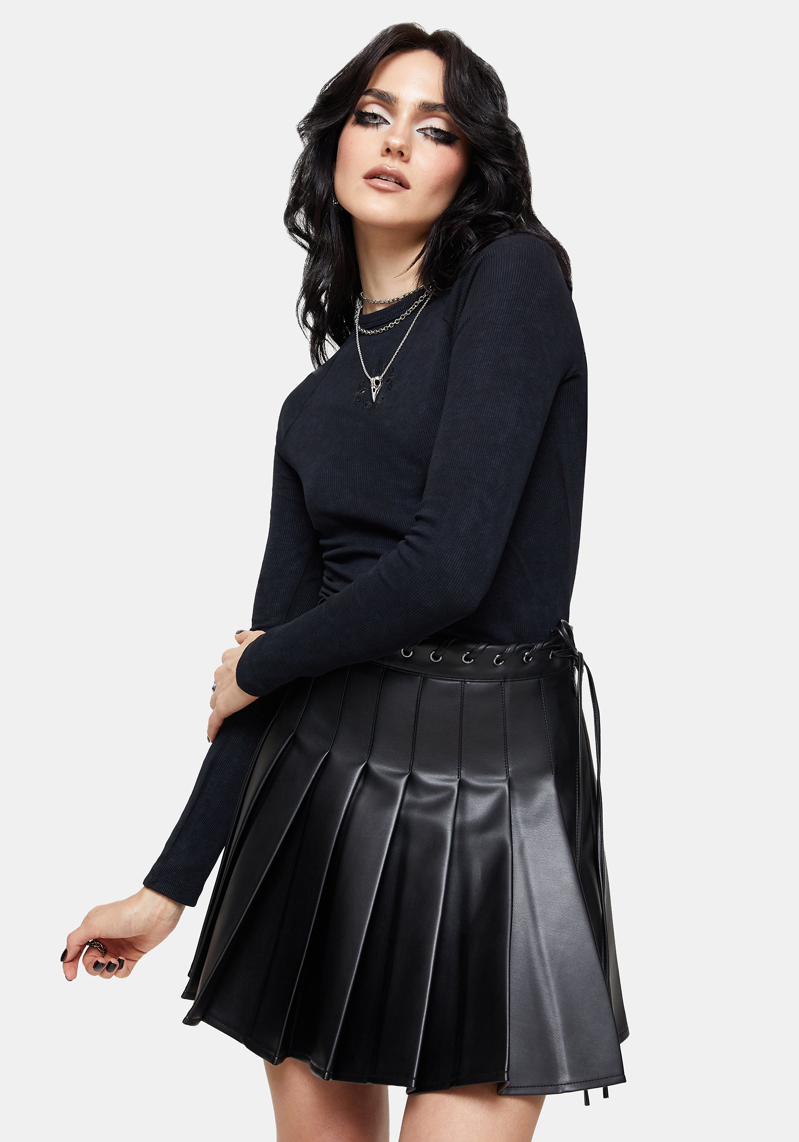 Christina Baumwolle Schnitt Raus Detail Lang Mit Ärmeln Top