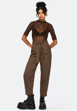Jinx Mesh Kurz Ärmel Top - Braun