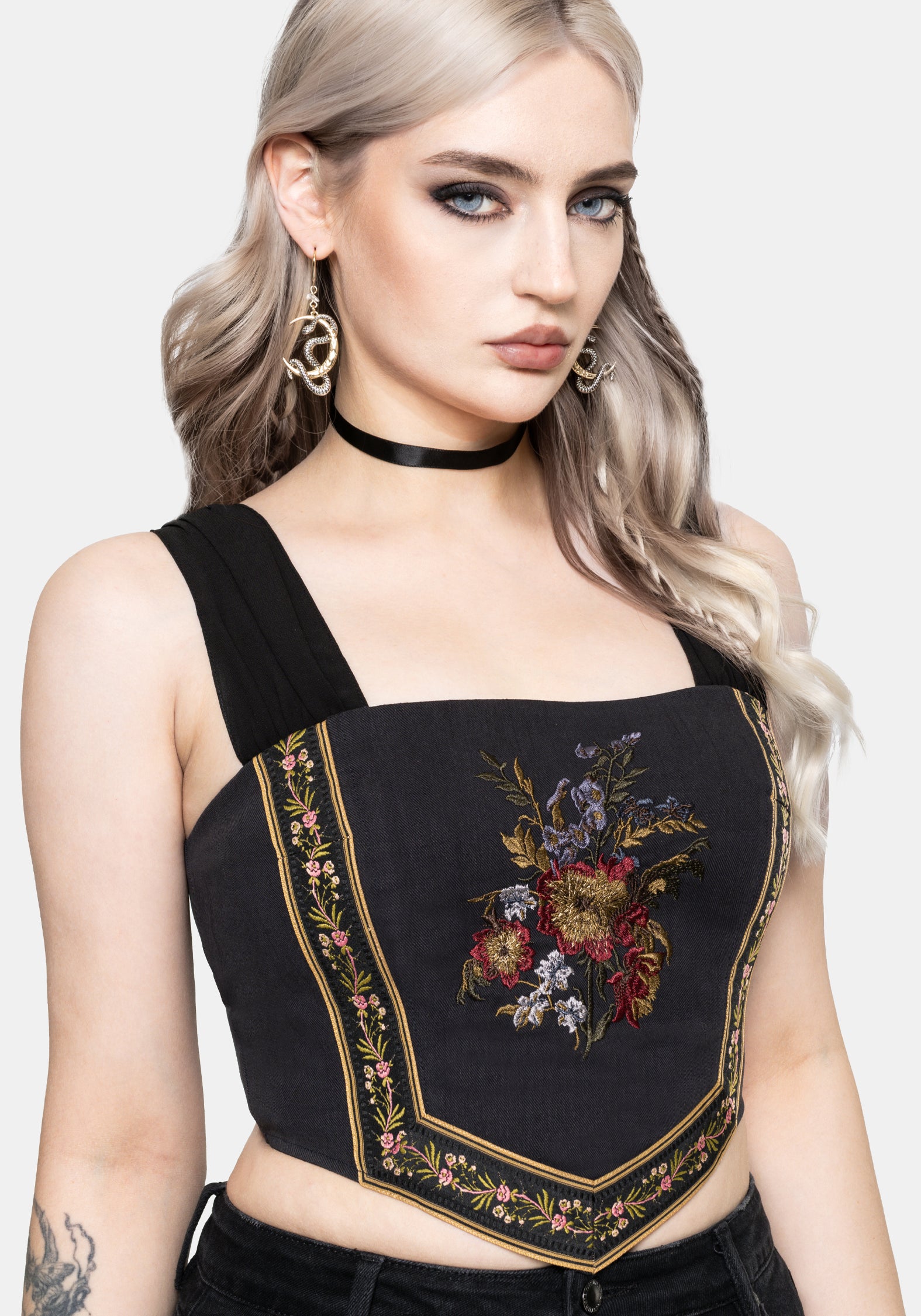 Lilet Chiffon Boho Bestickt Korsett
