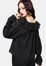 Cassidy Knittern Dichter Ärmel Spitze Hoch Bluse