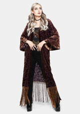 Sienna Devore Fringe Kimono