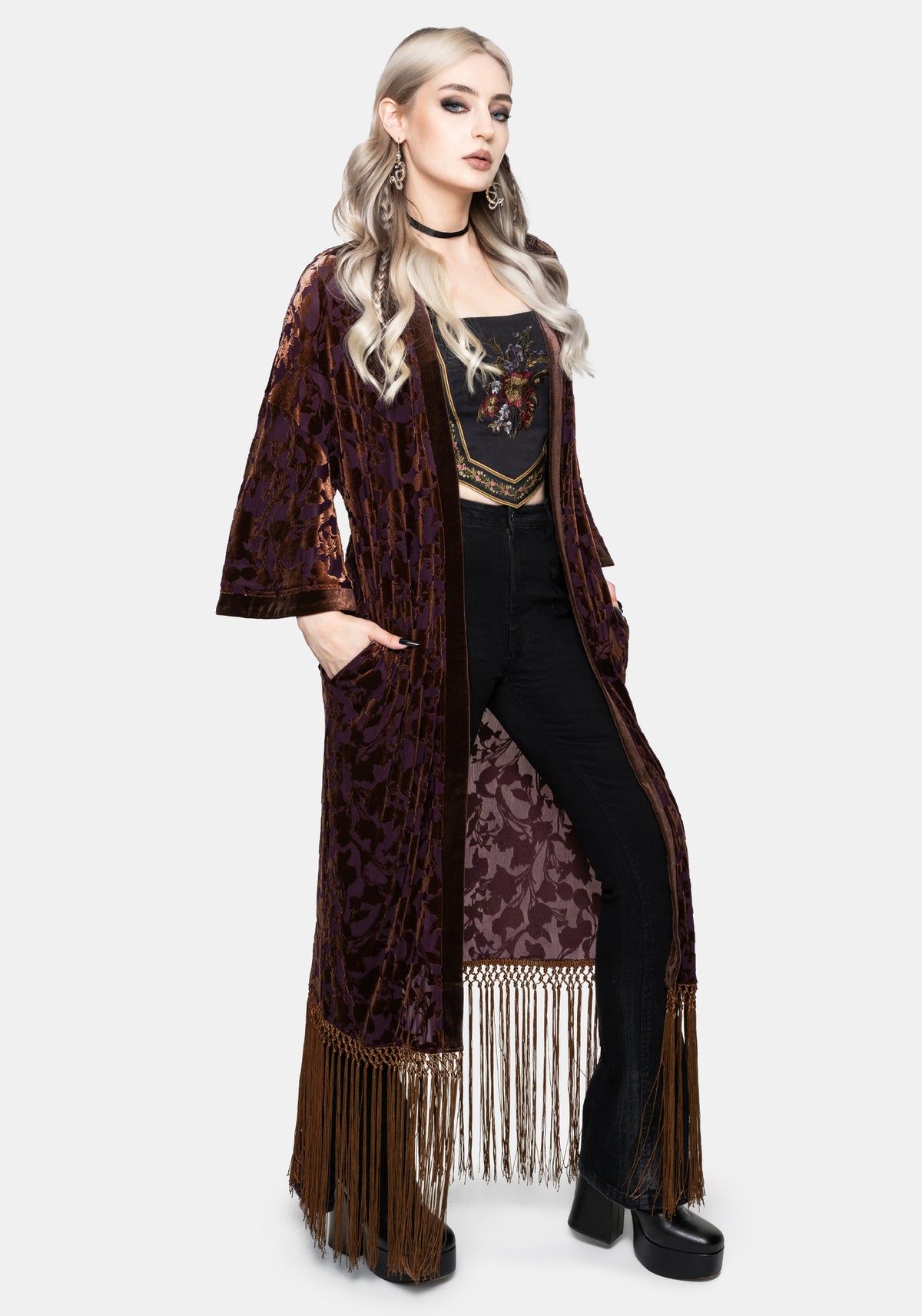 Lilet Chiffon Boho Bestickt Korsett