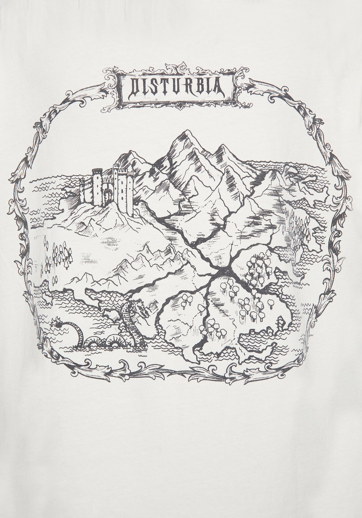 Fenrys Mittelalterlich Map Lang Mit Ärmeln Creme T-Shirt