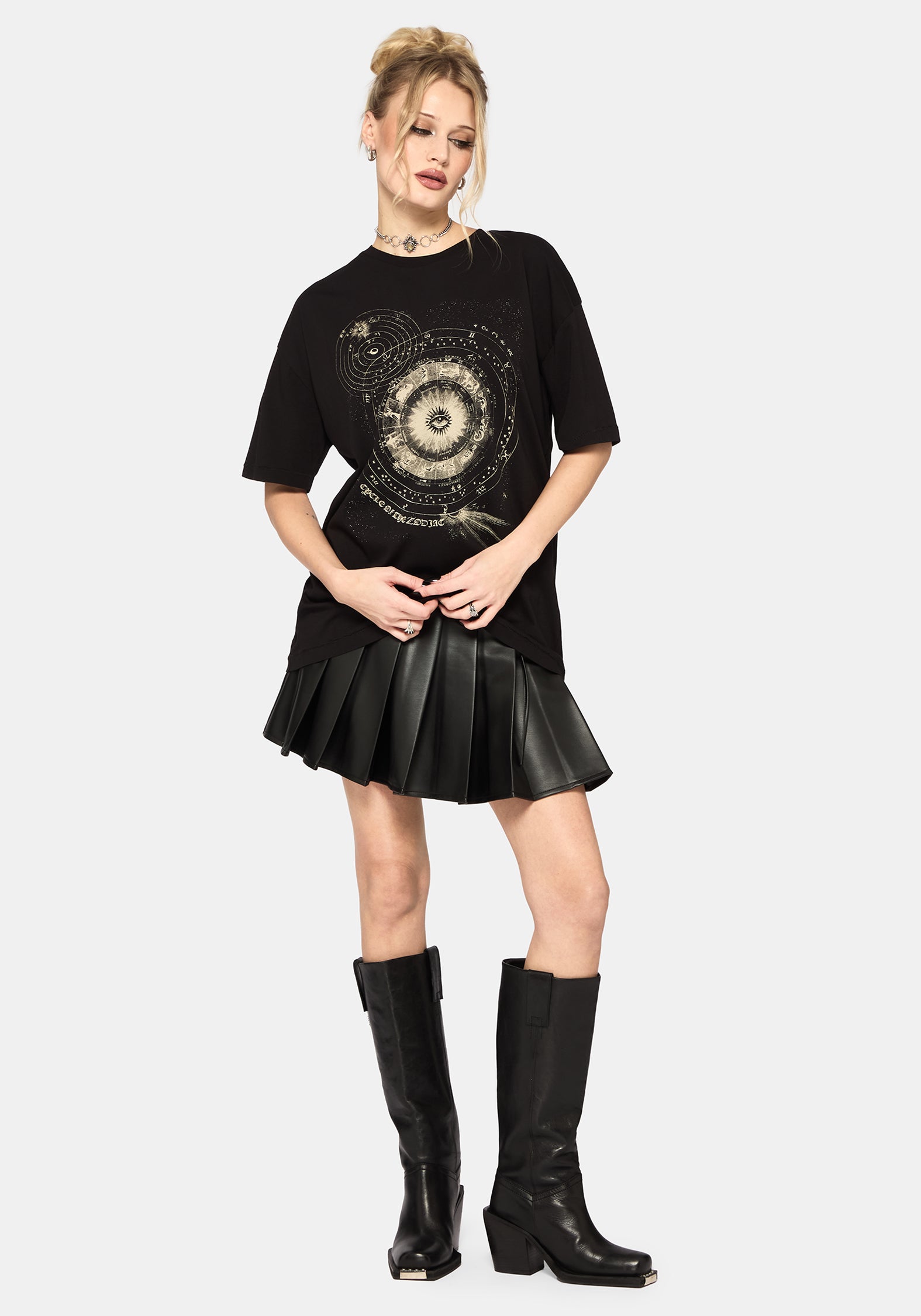 Elise Tierkreis Celestial Druck Oversize T-Shirt