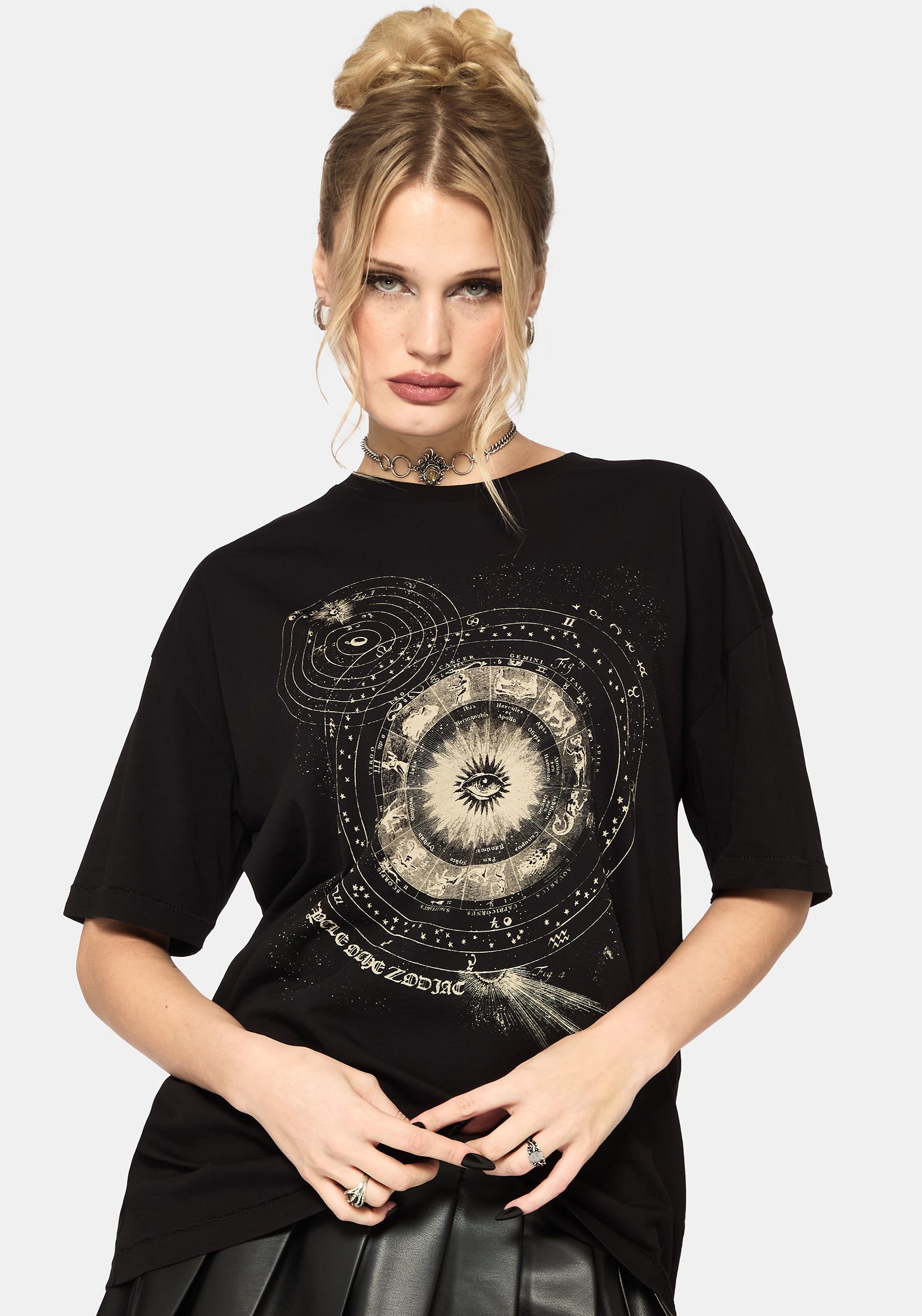 Elise Tierkreis Celestial Druck Oversize T-Shirt