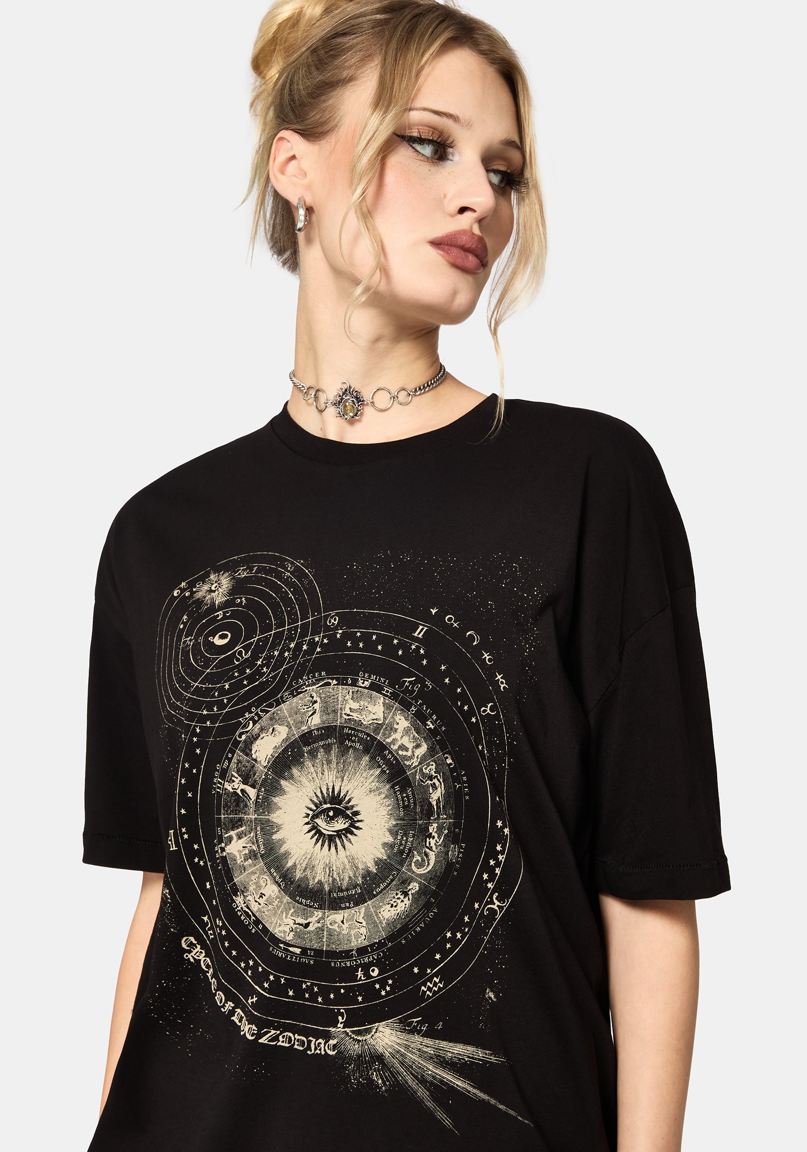Elise Tierkreis Celestial Druck Oversize T-Shirt