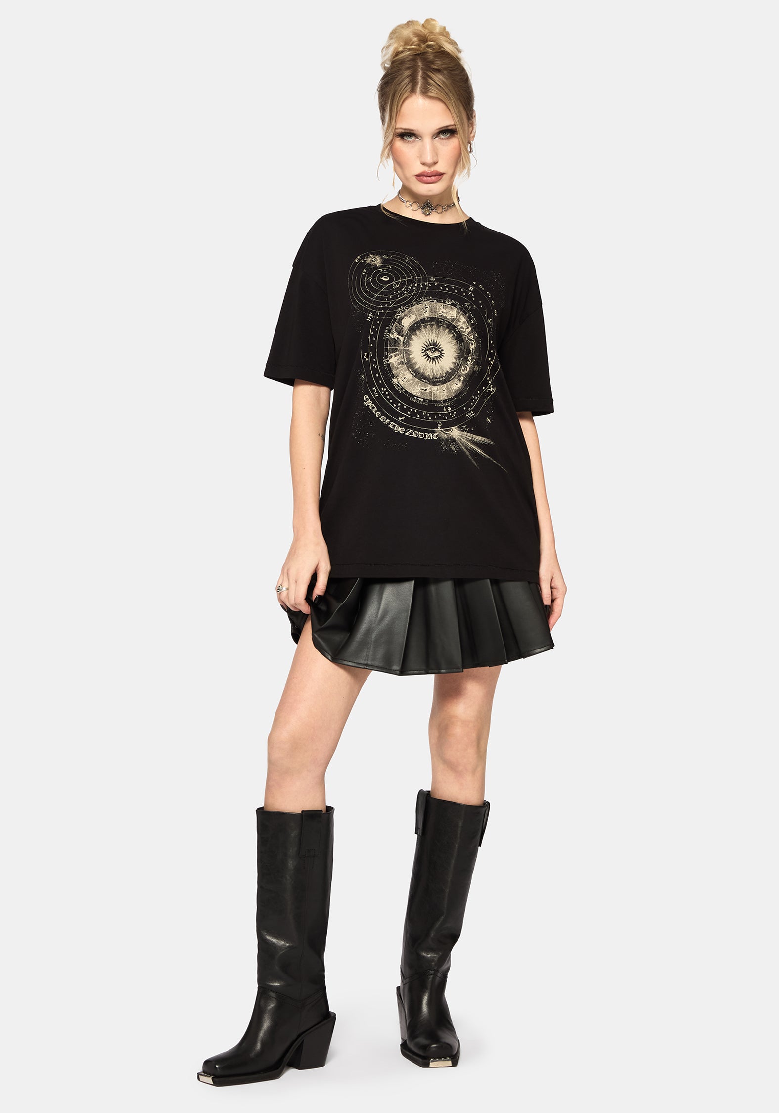 Elise Tierkreis Celestial Druck Oversize T-Shirt