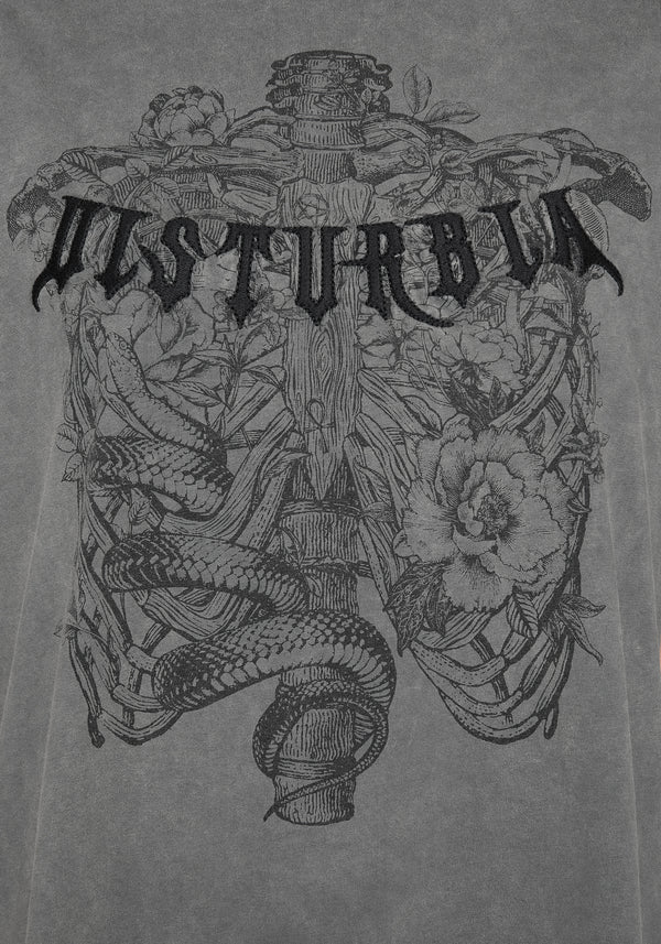 Neikea Ribcage Grafik Oversize Baumwolle T-Shirt