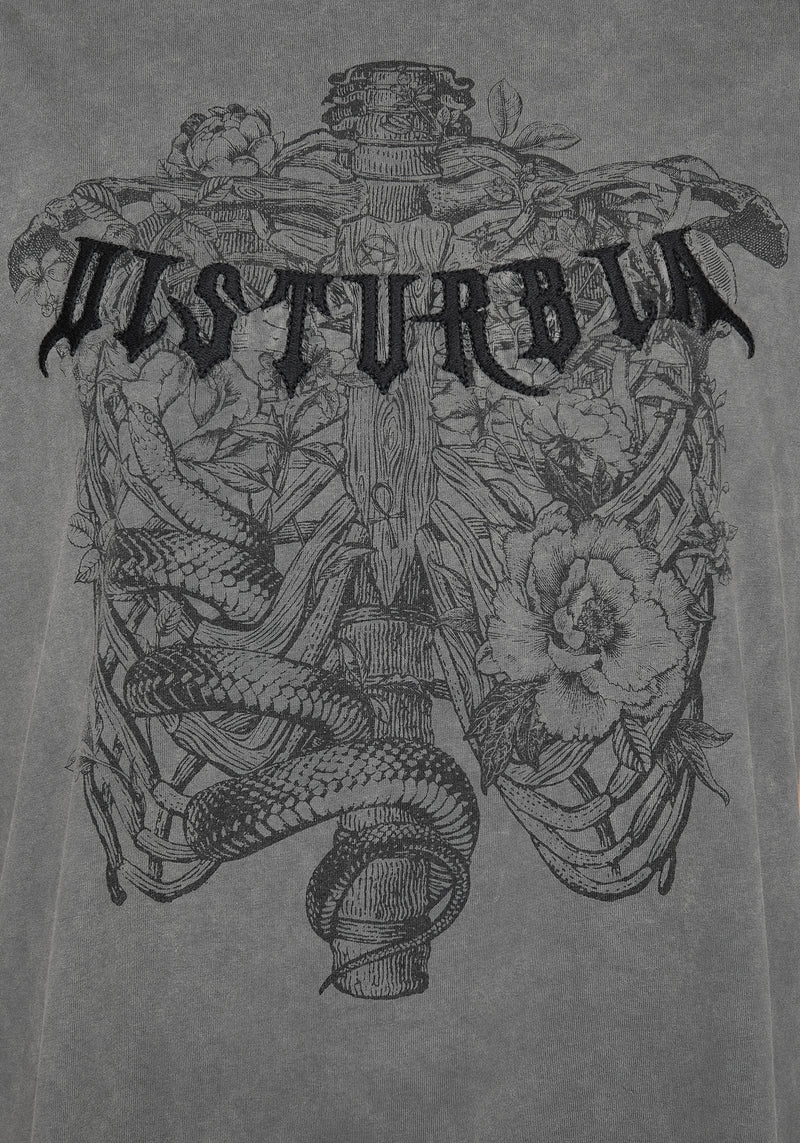 Neikea Ribcage Grafik Oversize Baumwolle T-Shirt