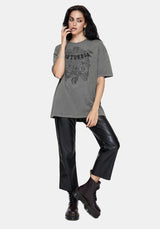 Neikea Ribcage Grafik Oversize Baumwolle T-Shirt
