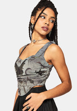 Gloriana Ruched Printed Corset Top