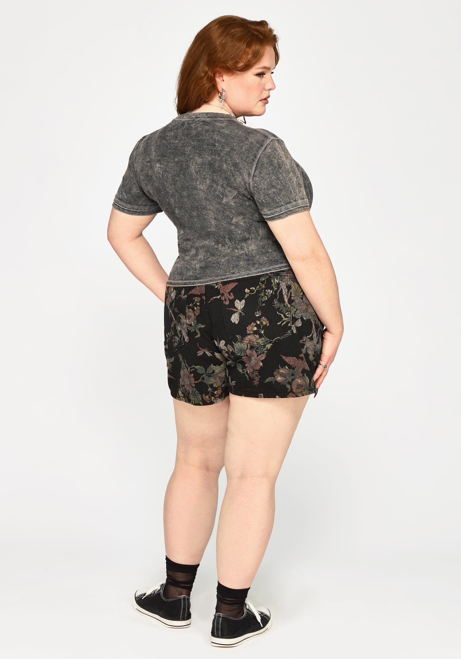 Stori Ribbed Short Sleeve T-Shirt - Black