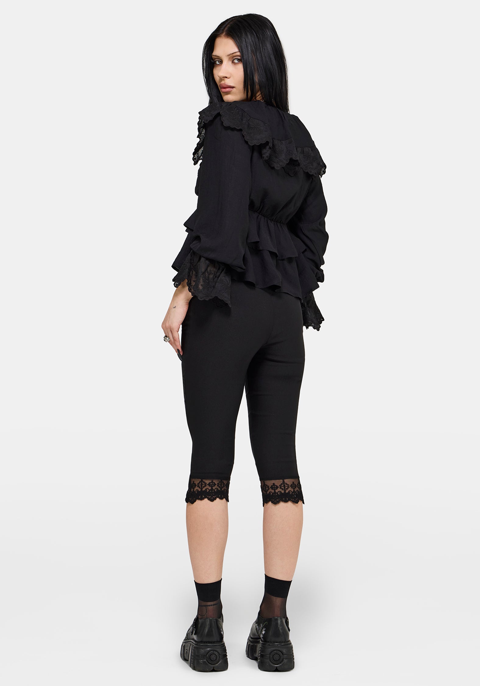 Ottie Ruffle Neck Tie Front Blouse EU 34