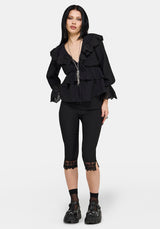 Ottie Ruffle Neck Tie Front Blouse EU 34