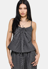 Nimira Check Ruche Hanky Hem Cami EU 34