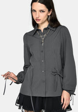 Penny Pinstripe Charcoal Tie Side Shirt