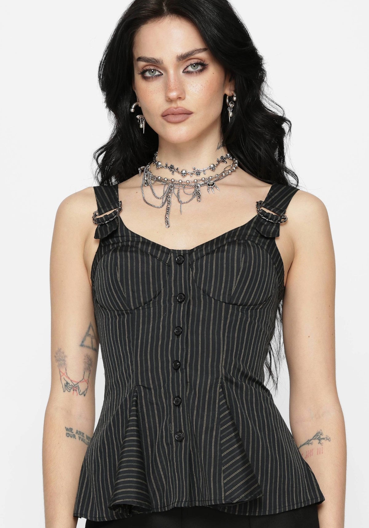 Jenna Streifen D-Ring Schnalle Cami Top