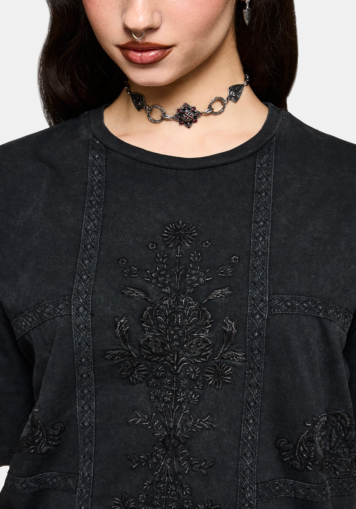 Blake Spitze Oversize Grafik T-Shirt