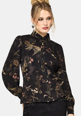Harpyiai Print Tie Up Shirt
