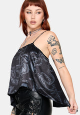 Ophion Print Backless Hanky Hem Cami