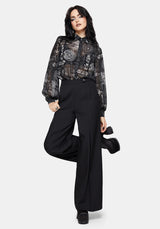 Trinity Mond Druck Chiffon Hemd