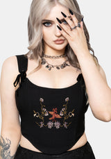 Genevra Embroidered Crop Corset Top