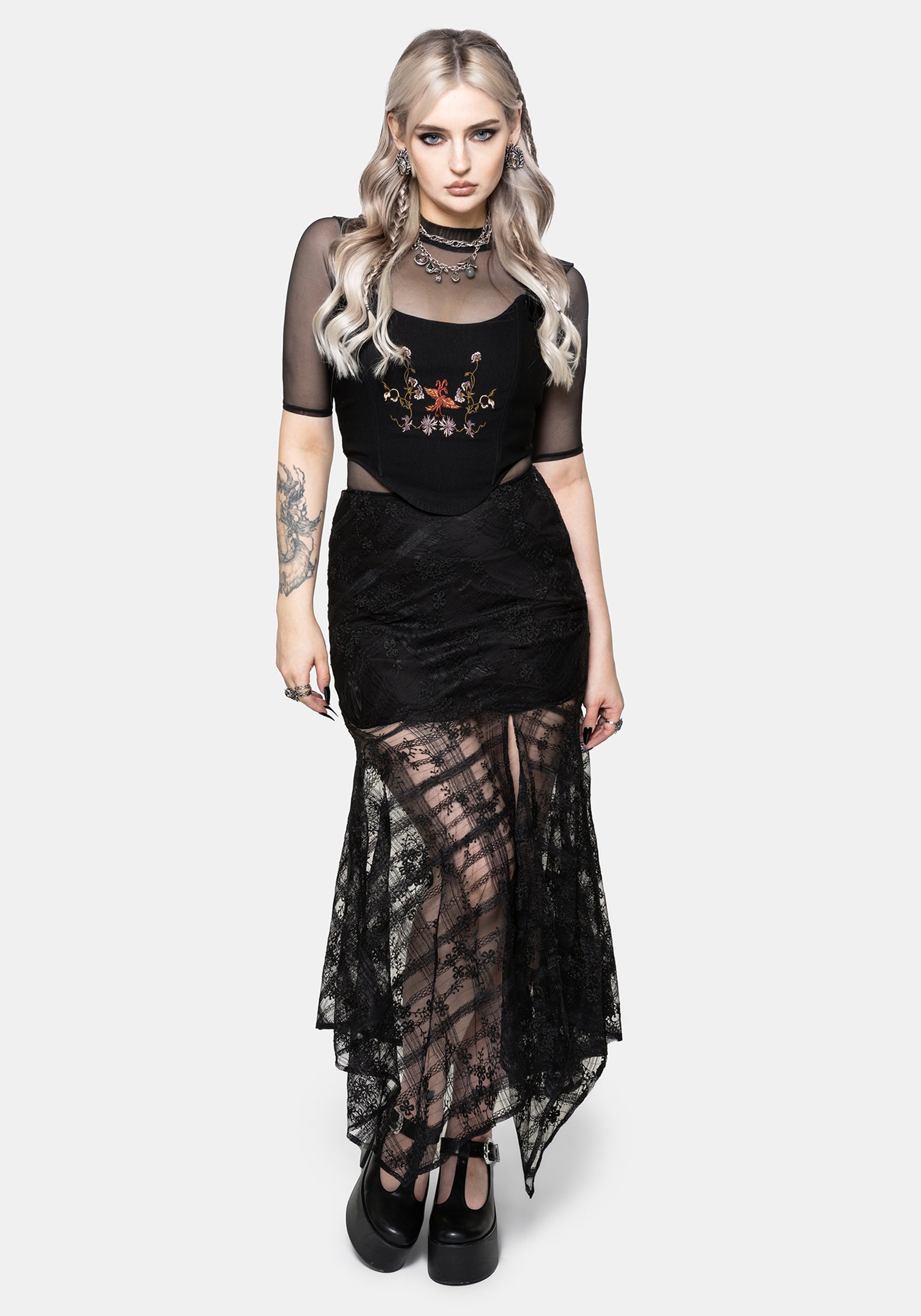 Genevra Embroidered Crop Corset Top