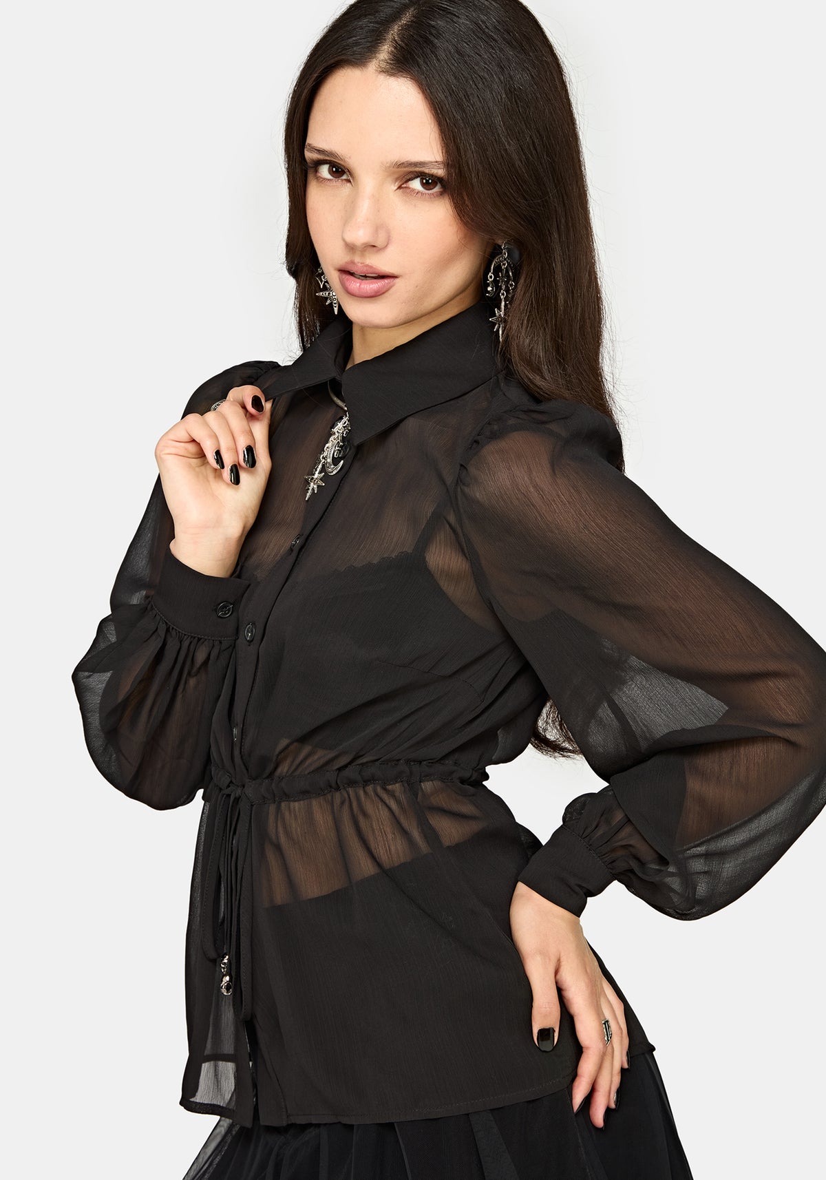 Margot Chiffon Cinch Slim Hemd