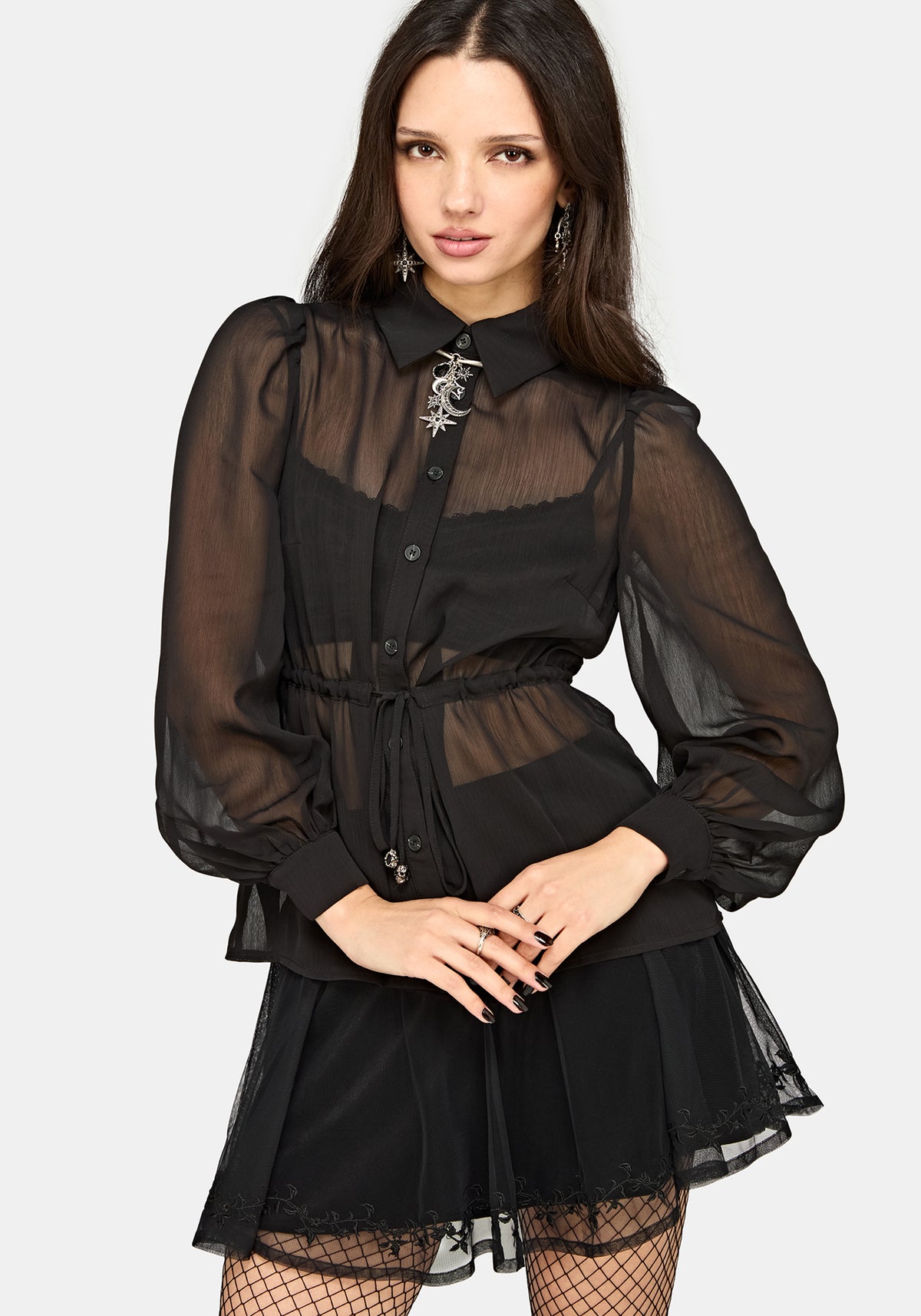 Margot Chiffon Cinch Slim Hemd