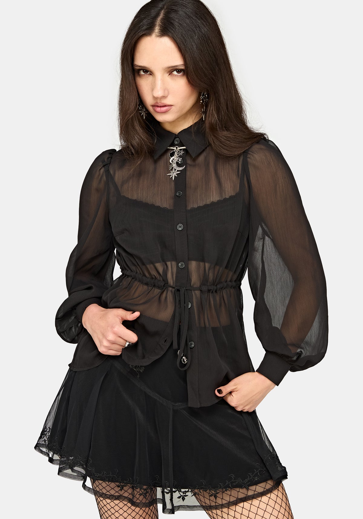 Margot Chiffon Cinch Slim Hemd