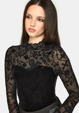 Sanct Flocked Velour Bodysuit